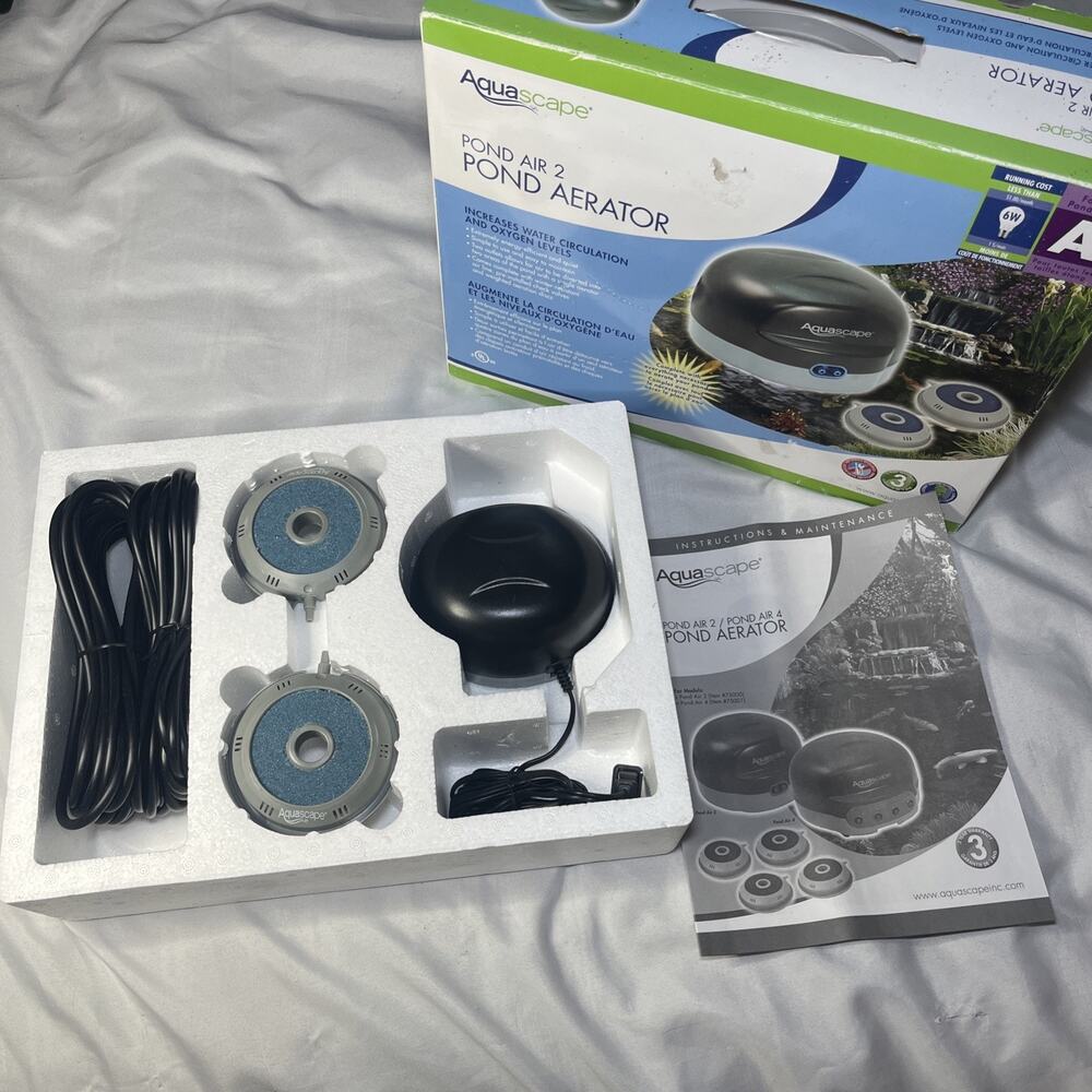 NEW Aquascape Pond Air 2 - 2 Outlet Aeration Kit Pond Aerator for All Size Ponds